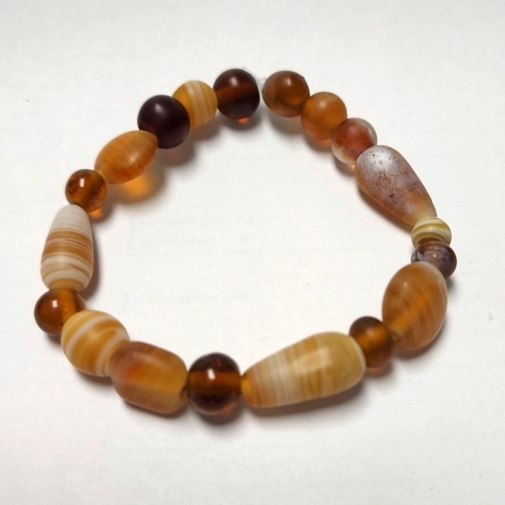 Handmade Brown Glass bead Stretch bracelet